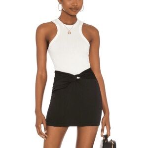 Free People Black Mini Pencil Skirt with Tie Front for Night Out